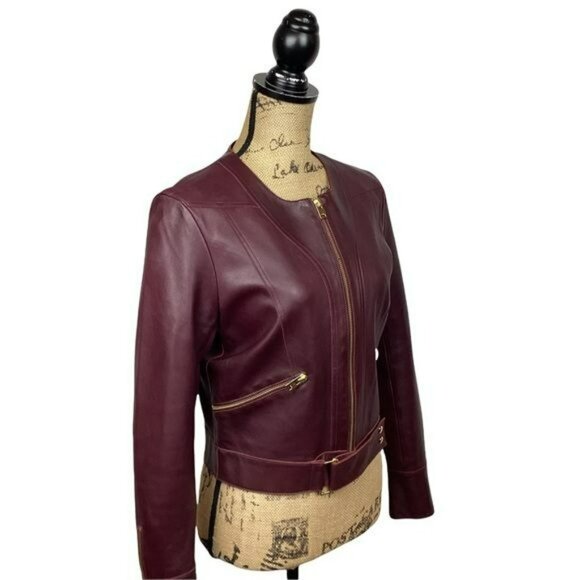 IRO Leather Broome Cropped MOTO Jacket Womens 10 - Like New - Picture 15 of 15